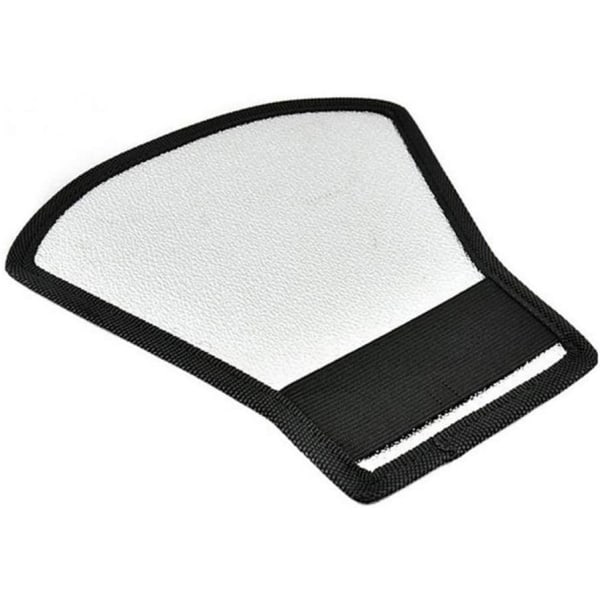 1 stk. Flash Diffuser Reflektor Premium To-Sided Silver/White Bend Bounce Flash Reflektor Kit med Elastisk Stropp
