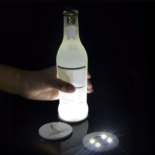 10 st LED-underlägg, LED-underlägg som lyser upp - Fäst på flaska/glas - Perfekt för fest, bröllop