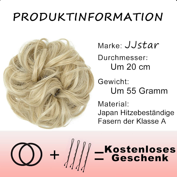 Peruk med elastiskt band, stor bulle peruk, 1 st Style 1