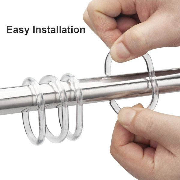 24 st Plast Duschdraperiringar, Duschdraperiringar, Transparenta Duschdraperiringar för Duschdraperi
