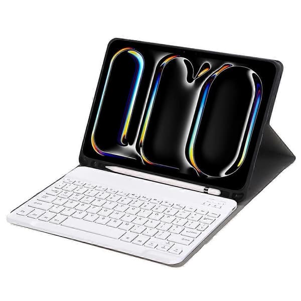 A13B iPad Pro 11 (2024) -mallille Nahka+TPU-tablettikotelo Bluetooth-näppäimistöllä ja kynäpaikalla