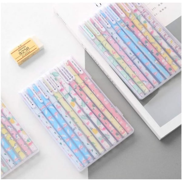 10 kpl söpöjä värikynää naisille Toshine värikkäitä geelivärikynät moniväriset kynät Bullet Journal -kirjoittamiseen Roller Ball -kynät ohuilla kärjillä C Multicolored