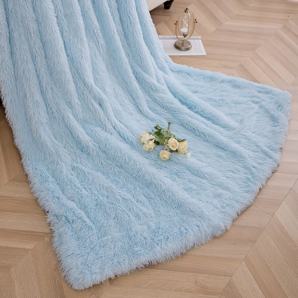 Konstgjord Pälsfilt, Supersoft Lätt Shaggy Fuzzy Filt Varm Mysig Plysch Fluffig Dekorativ Filt för Soffa, Säng, Stol
