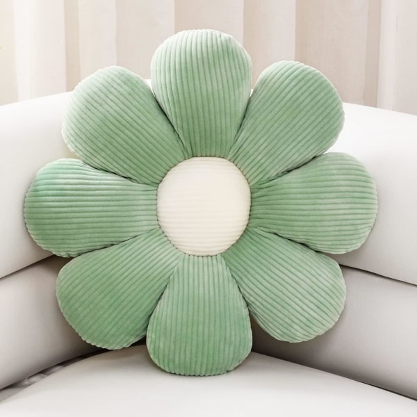 Kukkatyyny, kukkamuotoinen heittotyynyn pehmustetyyny Kukkalattiatyyny, istuintyyny, huoneen sisustus ja pehmotyyny makuuhuoneen sohvatuoliin (vihreä)