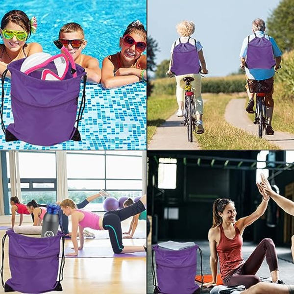 Rep Sports Gym Bag för simning Vattentät dragsko Gym Bag med dragkedja ficka för barn pojkar flickor män kvinnor