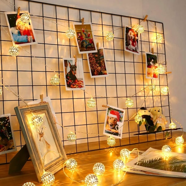 Marockansk lampa, LED-ljusslinga, juldekoration, inomhusljusslinga, 3 meter | 20 varmvita lysdioder | orientalisk dekoration