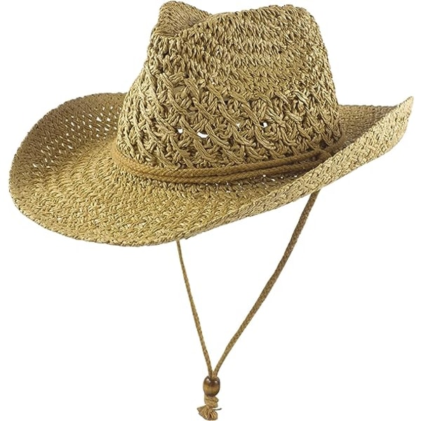 Handvävd stråhatt kvinnlig vintage platt solhatt för män och kvinnor allmän sommarhatt, khaki