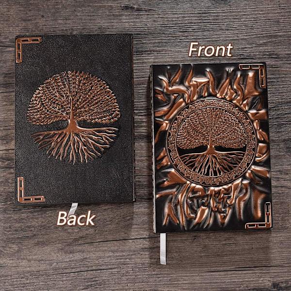 Træjournal, skrivejournal, A5 linjeret journal, 200 sider, gave til forfattere og rejsende, mænd eller kvinder Elephant(Red Bronze) 8.4x5.7In