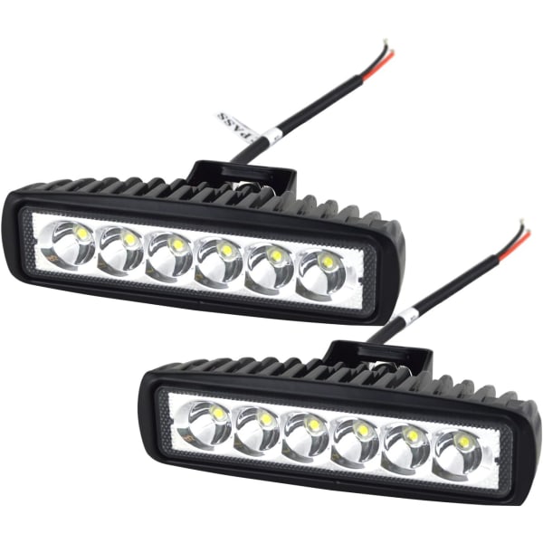 2 x 6" 18W LED arbetsljusstång Spot Off Road Truck SUV 4WD Driving Dim Lights (2x18 FGB-Spot)