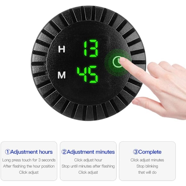 Auton LED-kello Kosketuskello Vedenpitävä Auton digitaalinen kello 12V/24V Mini Led-digitaalikello 2,01 tuuman halkaisija Autoille, Laivoille, SUV