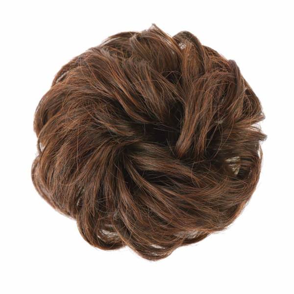1 stk. Messy Hair Bun Hair Scrunchies Extension Curly Wavy Messy Syntetisk Chignon for kvinner Updo Hairpiece Darkest Brown & Light Auburn Mixed