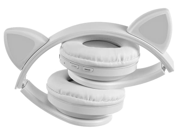 Trådløse hodetelefoner Bluetooth radio FM MP3 katteører LED-bakgrunnsbelysning