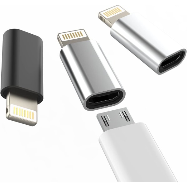Micro USB - Lightning -sovitin (3 pakkaus)