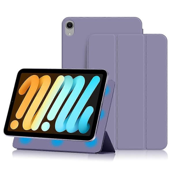 Etui til iPad mini (2024) Magnetisk fastgørelse PU Læder Tri-Fold Stativ Stødsikkert Cover - Lilla
