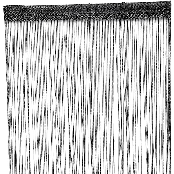 Gardiner, trådgardin, 100 x 200 cm, metal look, almindelig stroboskop, smuk dekoration, til insektgardin eller rumdeler (sort)