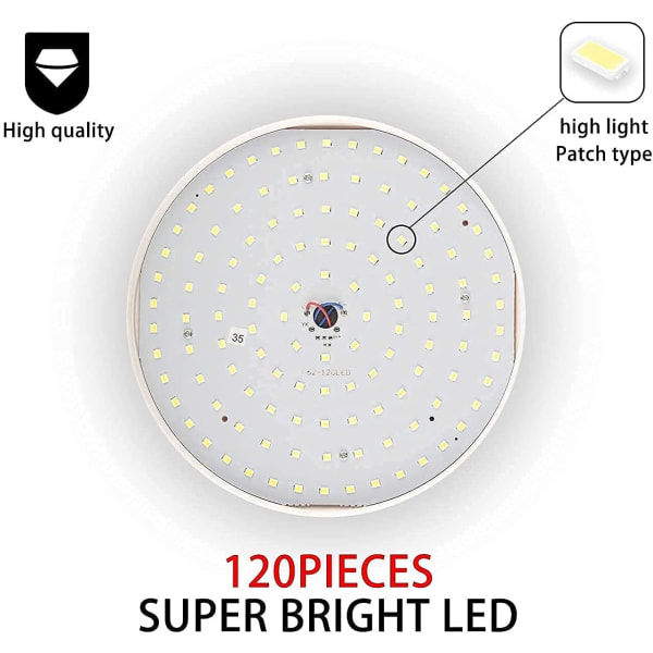 120 LED-soldriven campinglampa med fjärrkontroll, USB uppladdningsbar lyktalampa för power Vattentät tältlampa