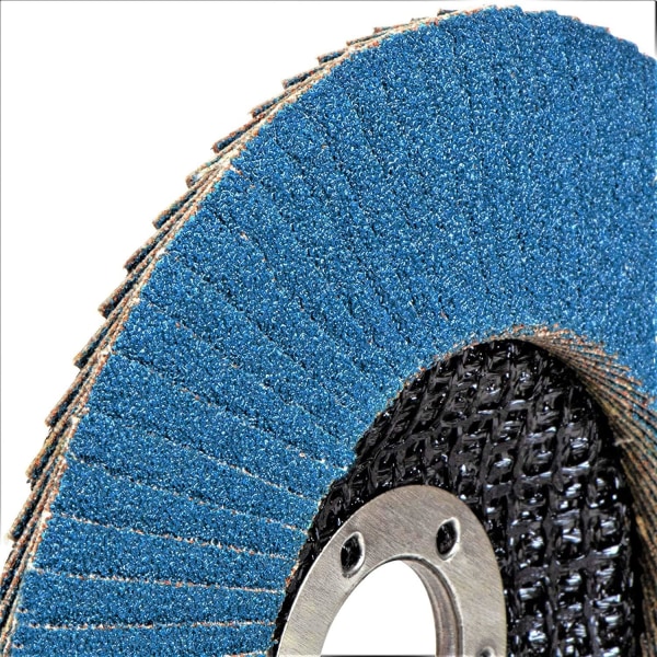 Slibeskiver med skiver, 10 stk., Ø 125 mm, korn 73, Rustfrit stål, Slibeskiver