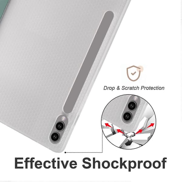 For Samsung Galaxy Tab S10+ Deksel med Penneholder Tri-Fold Stativ Nettbrettdeksel Auto Våkne/Sov