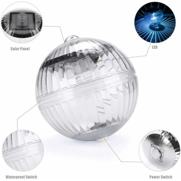 Flydende pool lys, solcelle pool lys, 2 flydende LED lys automatisk RGB variabel vandtæt kugle solcelle lys 10*10cm