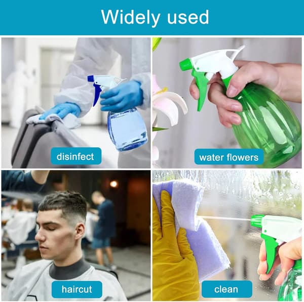 3 Stycken 500ML Sprayflaskor Tomma Påfyllningsbara Flaskor, Återanvändbara Sprayflaskor i Plast för Trädgårdsarbete, Hem, Frisering