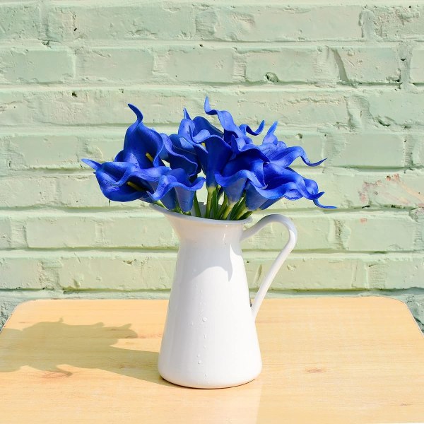 20 st bule Blommor Konstgjorda Calla Lily Silk Flowers 13,4" för hemkök & bröllop