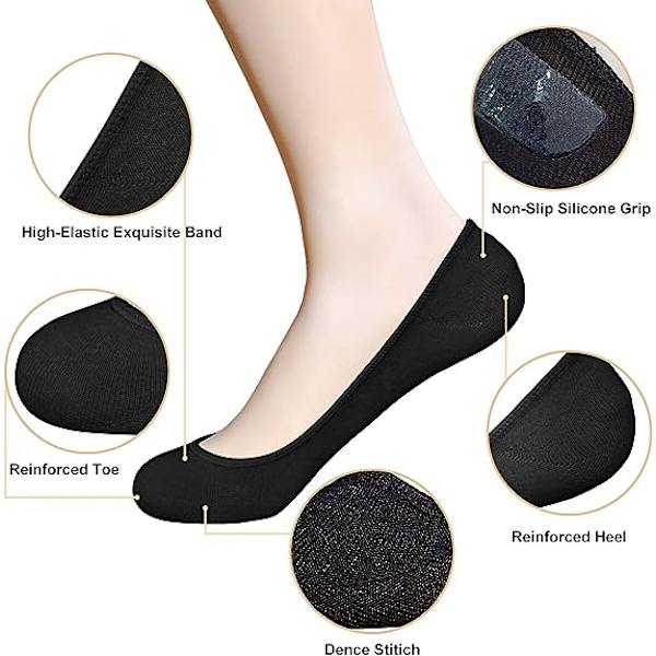 No Show Socks Women för Flats 4 Pack Non Slip Invisible Ultra Low Cut Socks