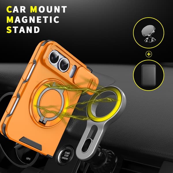 Kompatibelt med iPhone Duo-etui med privatlivs-skydelåg til kamera, Orange Orange