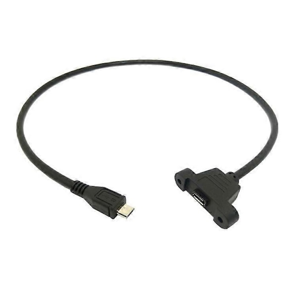 Micro USB 5Pin Han til Hun Forlængerpanelmonteringskabel med Skruer