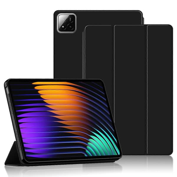 For Xiaomi Pad 7 Deksel PU Lær TPU Bakside Trifold Stativ Nettbrettdeksel Auto Våkne/Sov
