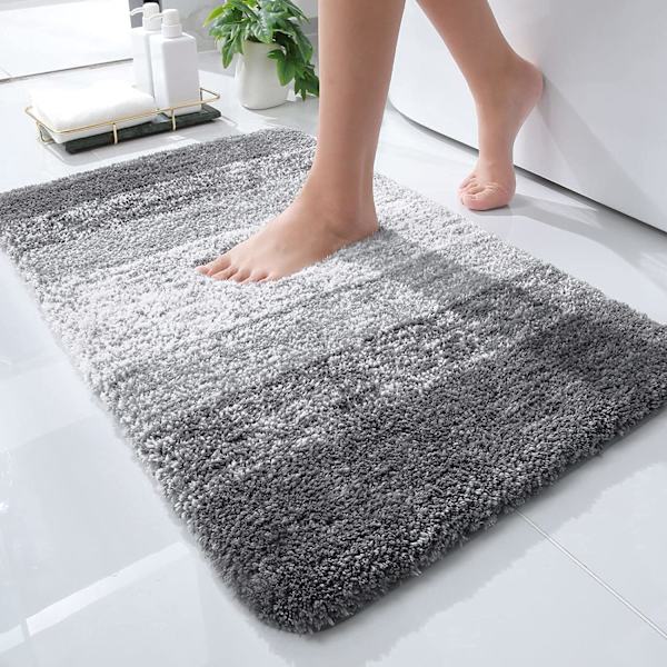 Luksuriøse badeværelsestæpper, ultra-bløde og absorberende mikrofiber badekar tæpper, skridsikre plys badeværelsestæpper,