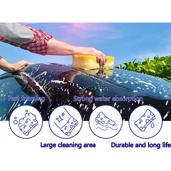 1-pack biltvättsvamp Superabsorberande svamp Kan användas för biltvätt, kök och fönsterputsning