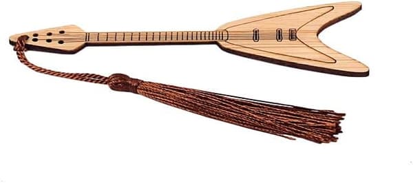 Design Gitarr Bambu Bokmärke med Tofsar för DIY-projekt och Presentetiketter-B B
