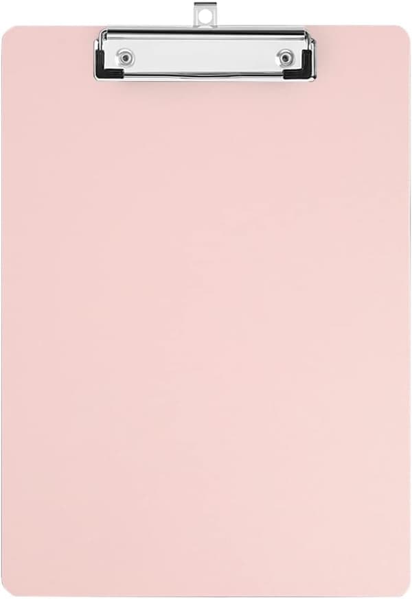 Urklipp, A4-plasturklipp med infällbara krokar, standard A4-urklipp, 31,5 cm x 22,5 cm - Ljusrosa Light Pink