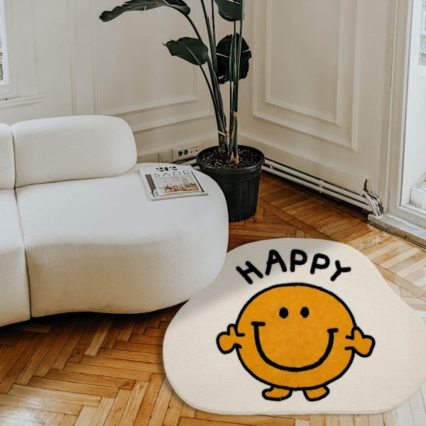 Badrumsmatta med smiley-ansikte, söt badrumsmatta, tecknad badrumsmatta, mjuk duschmatta, 40*60cm