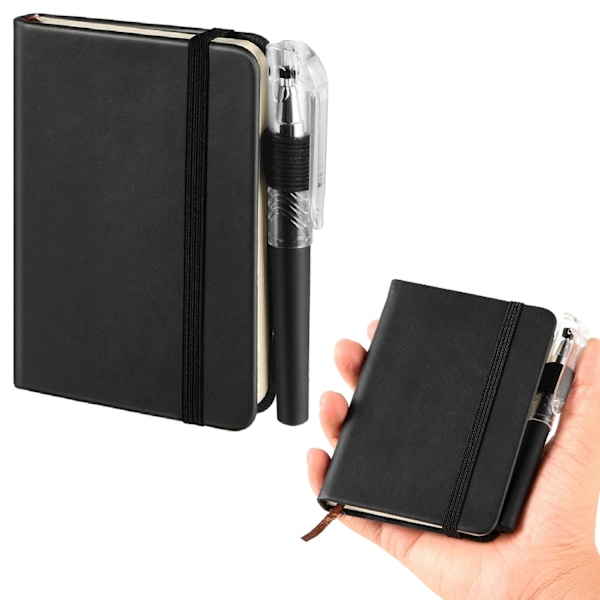 1 st notebook journal med pennor läderfodral liten klassisk linjerad journaler A7 linjerade journaler anteckningsbok för att skriva 100 sidor bunden