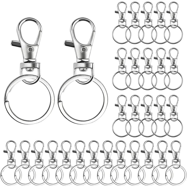 60 st Nyckelring Nyckelring, metallnyckelringsklämma Svängbar hummerhållare Nyckelring Hummerklämma för att hänga hantverkssmycken