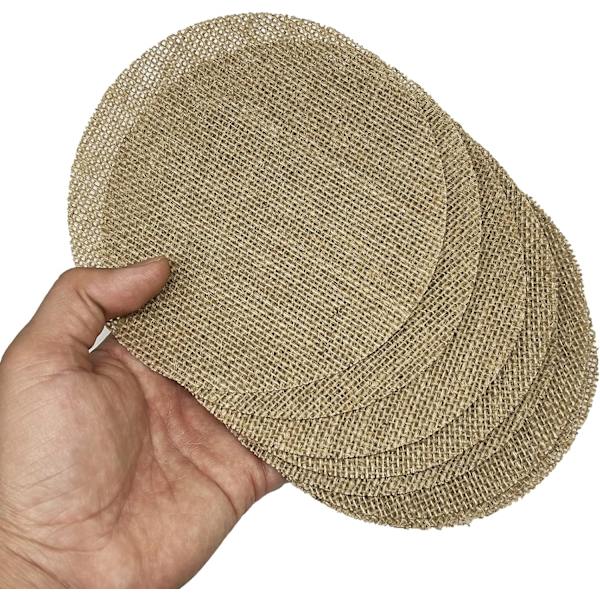 Naturlige Jute Burlap Bordplade Underlag Pakke med 10 til Spisebord Sengebord Stue Indendørs Udendørs