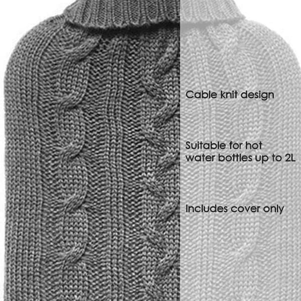 Thermos strikket cover - Grå strikket isolator - Kun hætte (inkluderer ikke termos)
