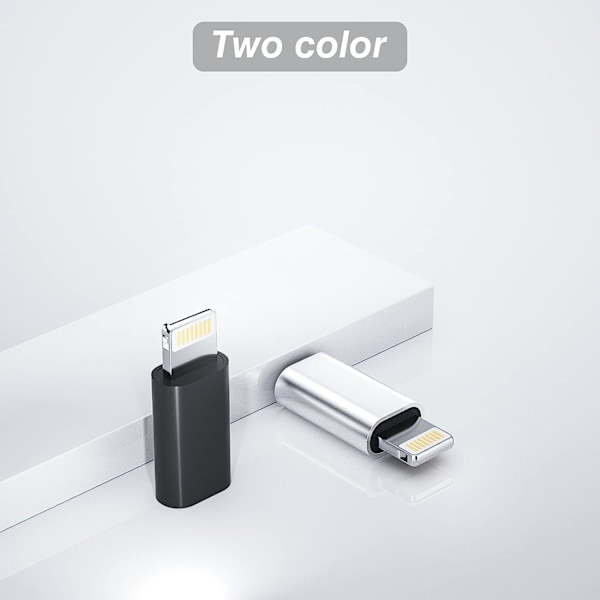 Micro USB -naaras - Lightning -uros latausadapteri (3 kpl) Android-latauskaapeliportin liitin iPhone/iPad-latauskaapelille, datamuunnin