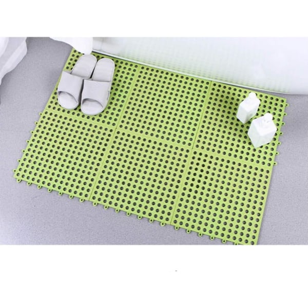 Gummimatta Grön 10 st Interlocking Mjuk PVC Halkskyddad Kakel Splice Vattentät Matta