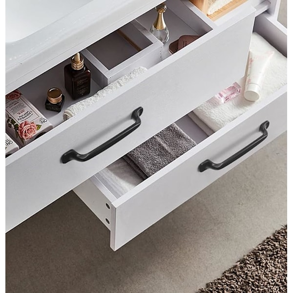 20 stk. sorte aluminiumskapdør skuffhåndtak håndtak håndtak skap garderobe dør bueformet trekkhåndtak (96mm)
