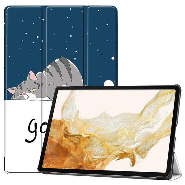 Til Samsung Galaxy Tab S10+ Etui Mønsterprint Læder Stand Tablet Cover - Kat