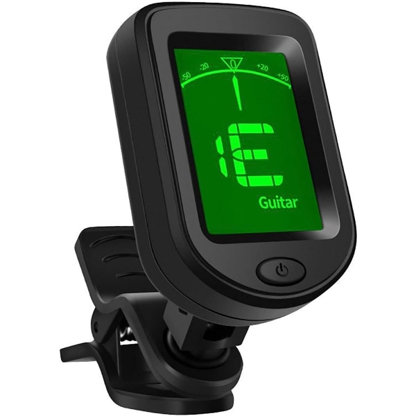Guitar Tuner Clip-On, Guitar Accessory Digital Tuner with Picks for Acoustic Guitar, Electric Guitar, Bass