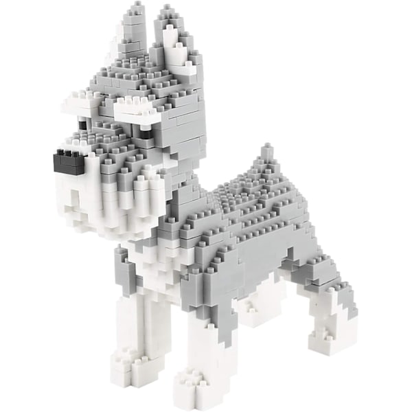 Mikro Byggeklodser Mini Kæledyrs Byggelegetøj Klodser til børn Schnauzer 6 x 2 x 6 inches