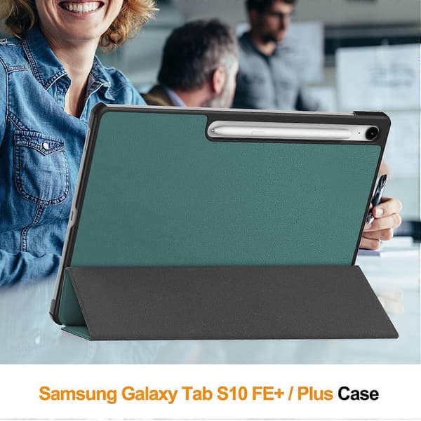Fodral för Samsung Galaxy Tab S10 FE+ Anti-Drop Läderställ Tabletskydd