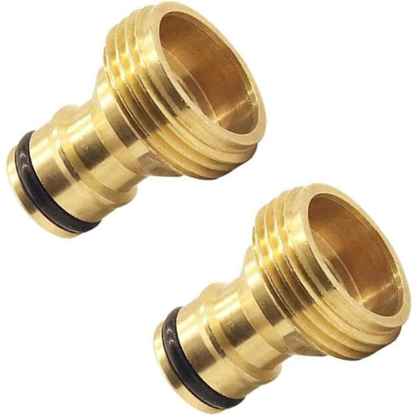 2 stk. Have Quick Connector 3/4 Tommer Messing Han Gevind Slange Dyse Hurtigkobling Adapter