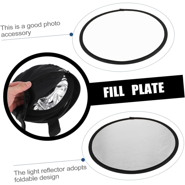 1 PC Folding Reflector Bärbar Diffuser Supplies Reflector för Studio 2-in-1 Photo Reflector, 60CM (silver och vit)