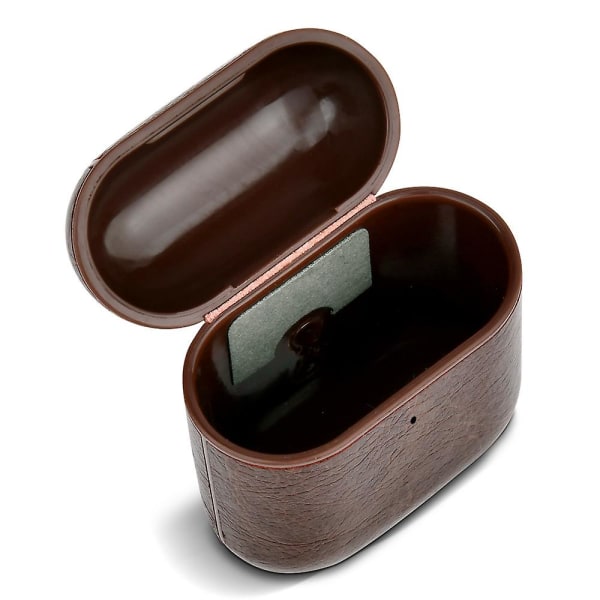 Til Airpods-etui, læder [ultra-tyndt] bærbart stødsikkert beskyttelsesetui med nøglering til Apple