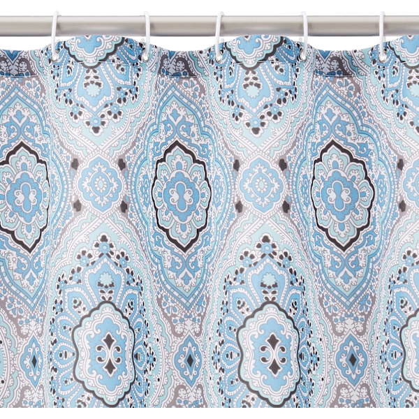 Dusjforheng i stoff - 72 x 72 tommer, for baderom 72''x72'' Blue/Gray Medallion