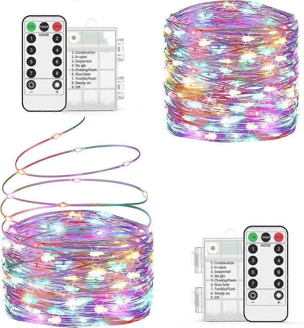 2 * 10M/200 LED Batteridrevne Lyskæder, til jul